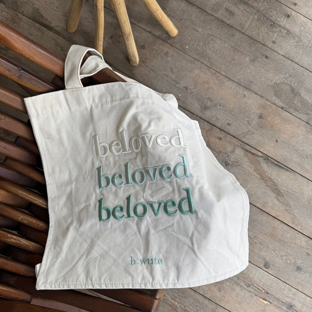 Canvas Tas Dames | Geborduurde Tekst | Magneetsluiting en Binnenvak-Boutique Moda