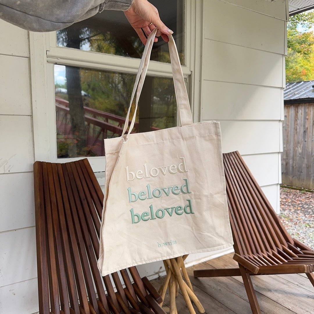 Canvas Tas Dames | Geborduurde Tekst | Magneetsluiting en Binnenvak-Boutique Moda