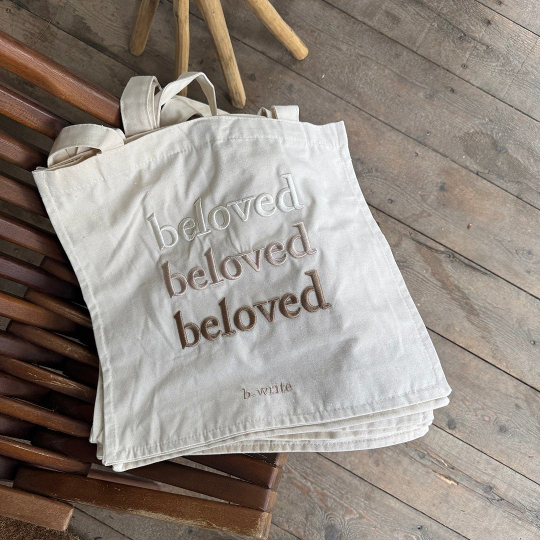 Canvas Tas Dames | Geborduurde Tekst | Magneetsluiting en Binnenvak-Boutique Moda