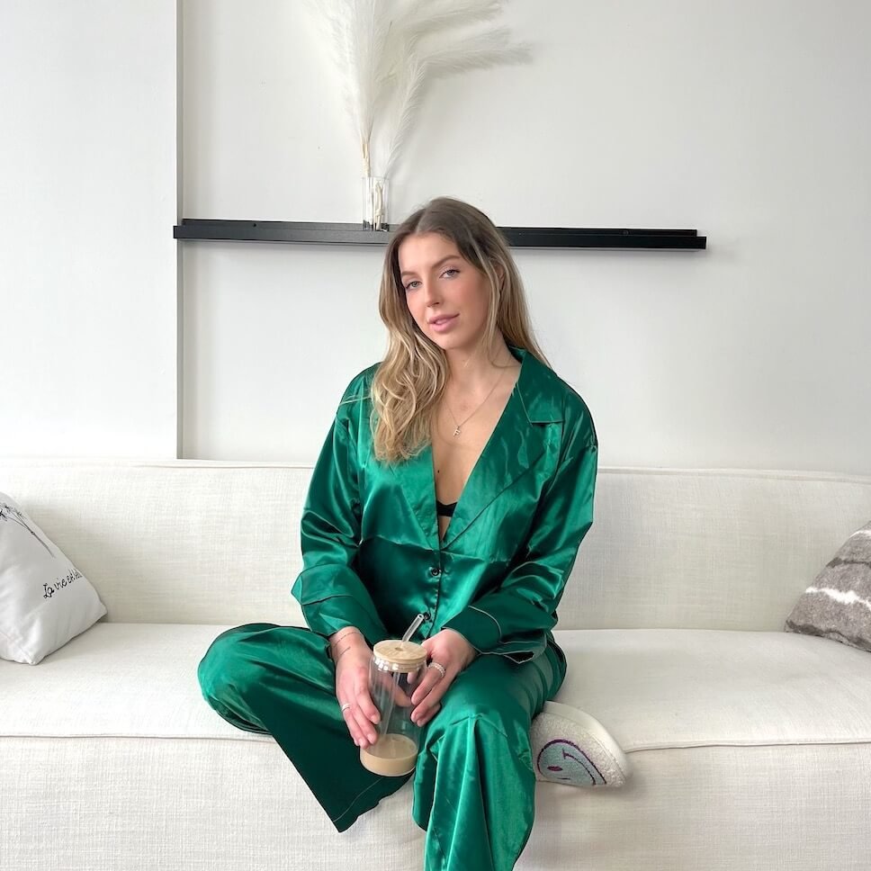 Satijnen Loungeset | Oversized Lange Mouw | Knoopsluiting Dames-Boutique Moda