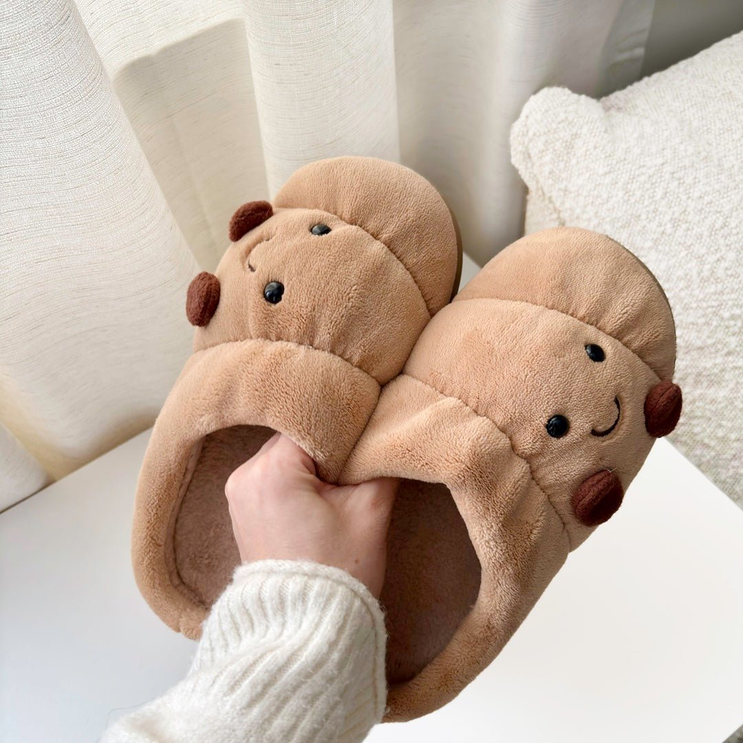 Grappige Sloffen | Pluche Croissant | Antislip Dikke Zool-Boutique Moda