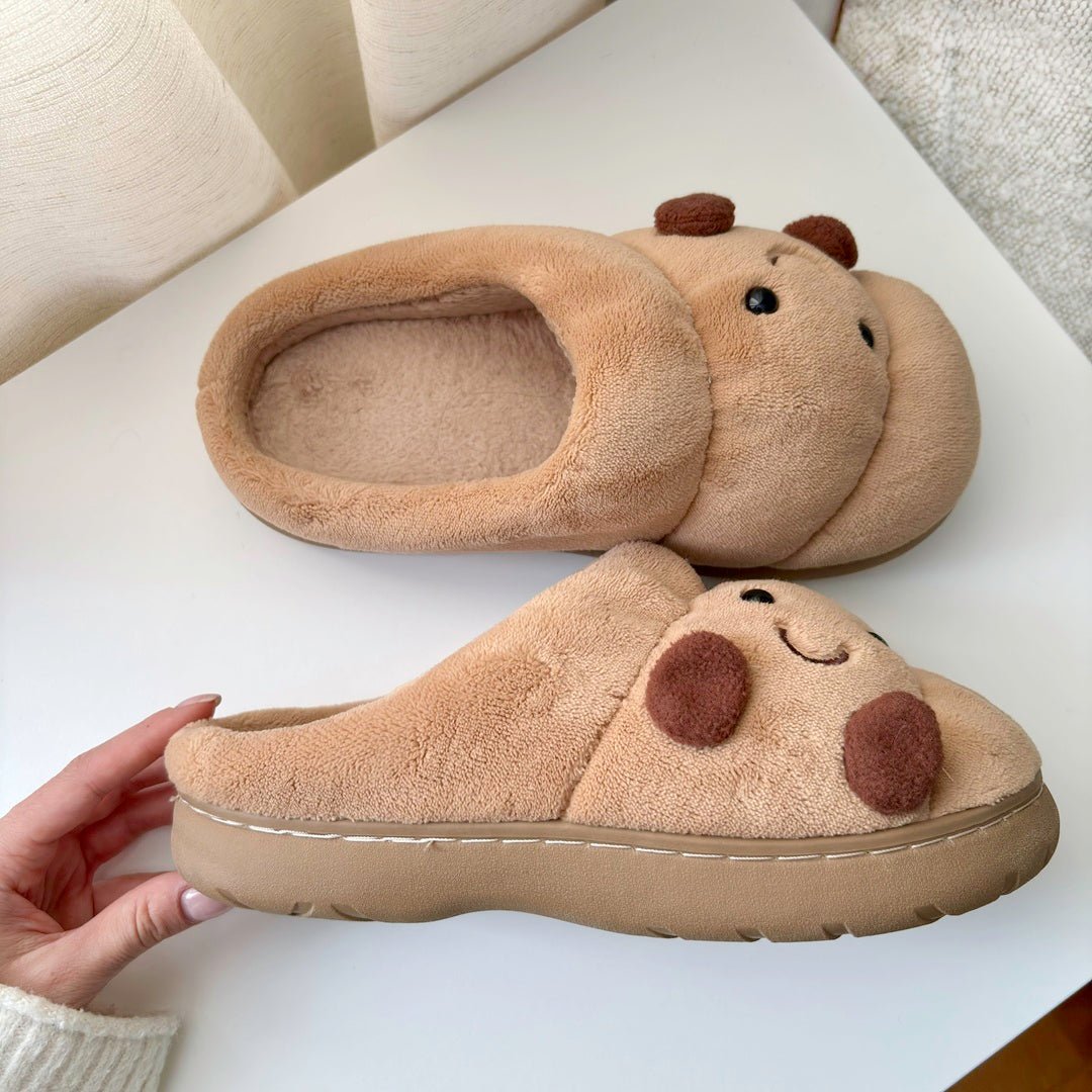 Grappige Sloffen | Pluche Croissant | Antislip Dikke Zool-Boutique Moda