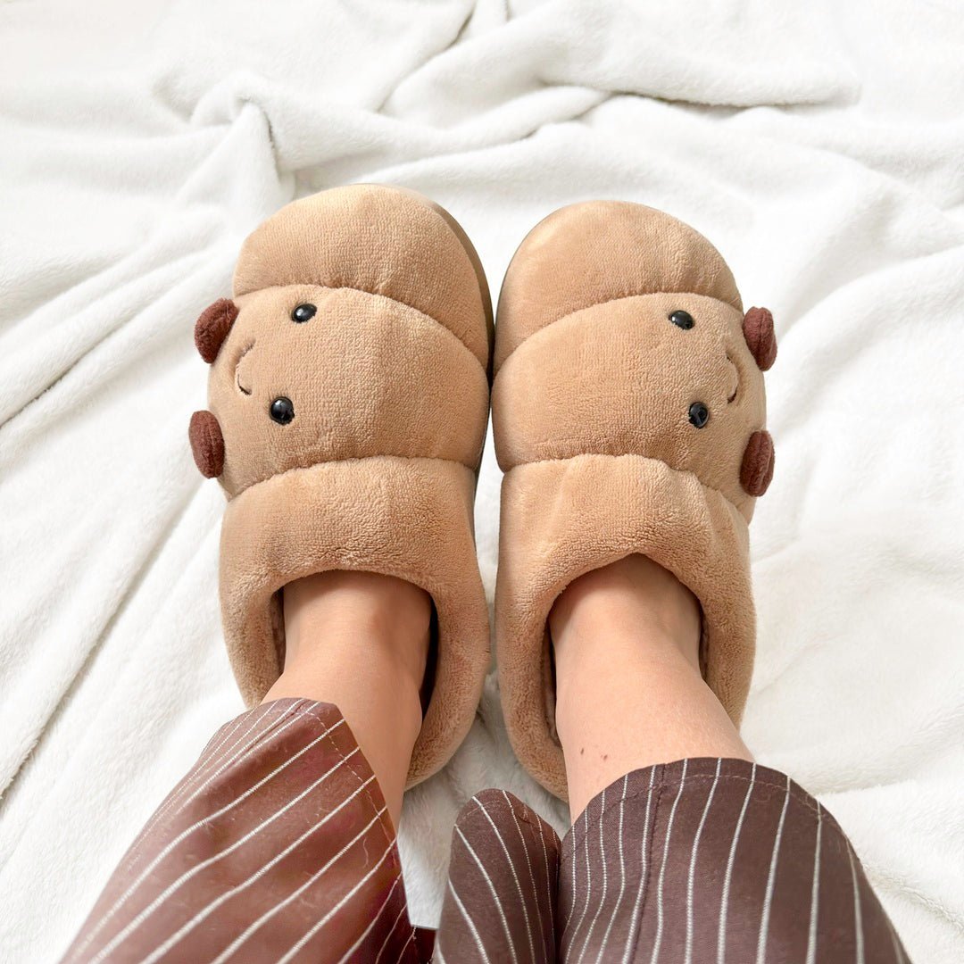 Grappige Sloffen | Pluche Croissant | Antislip Dikke Zool-Boutique Moda