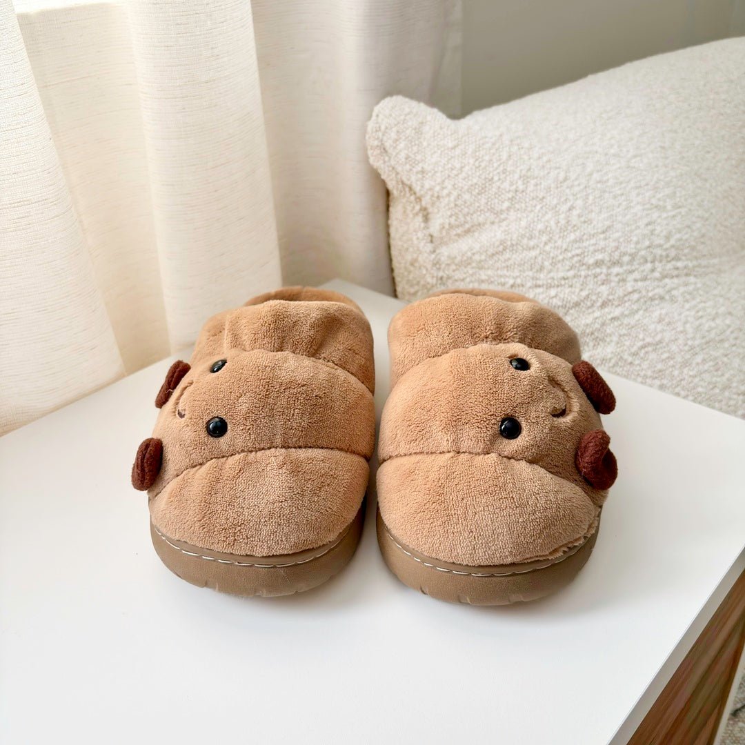 Grappige Sloffen | Pluche Croissant | Antislip Dikke Zool-Boutique Moda