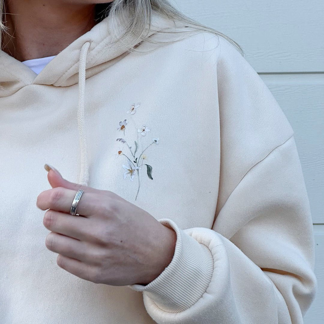Capuchontrui Dames | Bloemenprint | Zachte Hoodie met Kangoeroezak-Boutique Moda