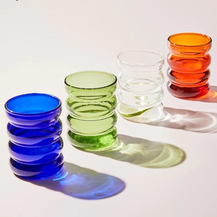 Set van twee gekleurde bubbelglazen 12