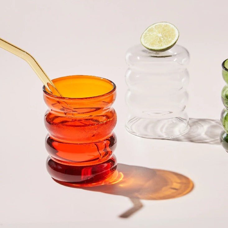 Set van twee gekleurde bubbelglazen 3