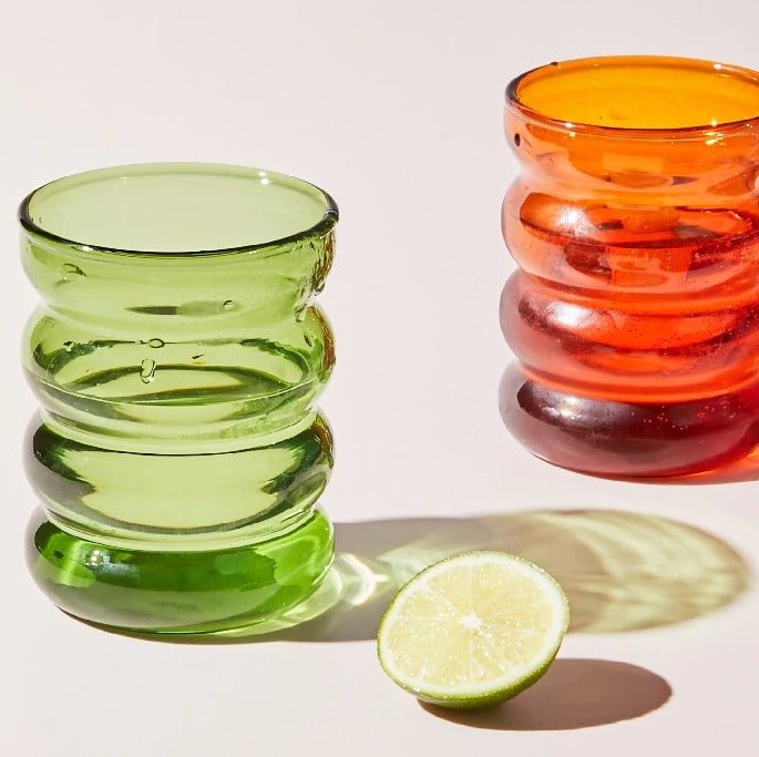 Set van twee gekleurde bubbelglazen 4