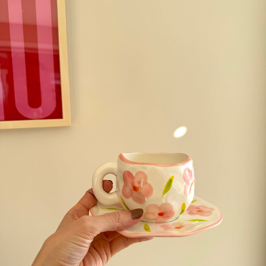 Koffiekopjes | Kop en Schotel | Handgeschilderd Keramiek-Boutique Moda