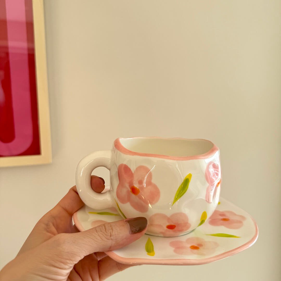 Koffiekopjes | Kop en Schotel | Handgeschilderd Keramiek-Boutique Moda