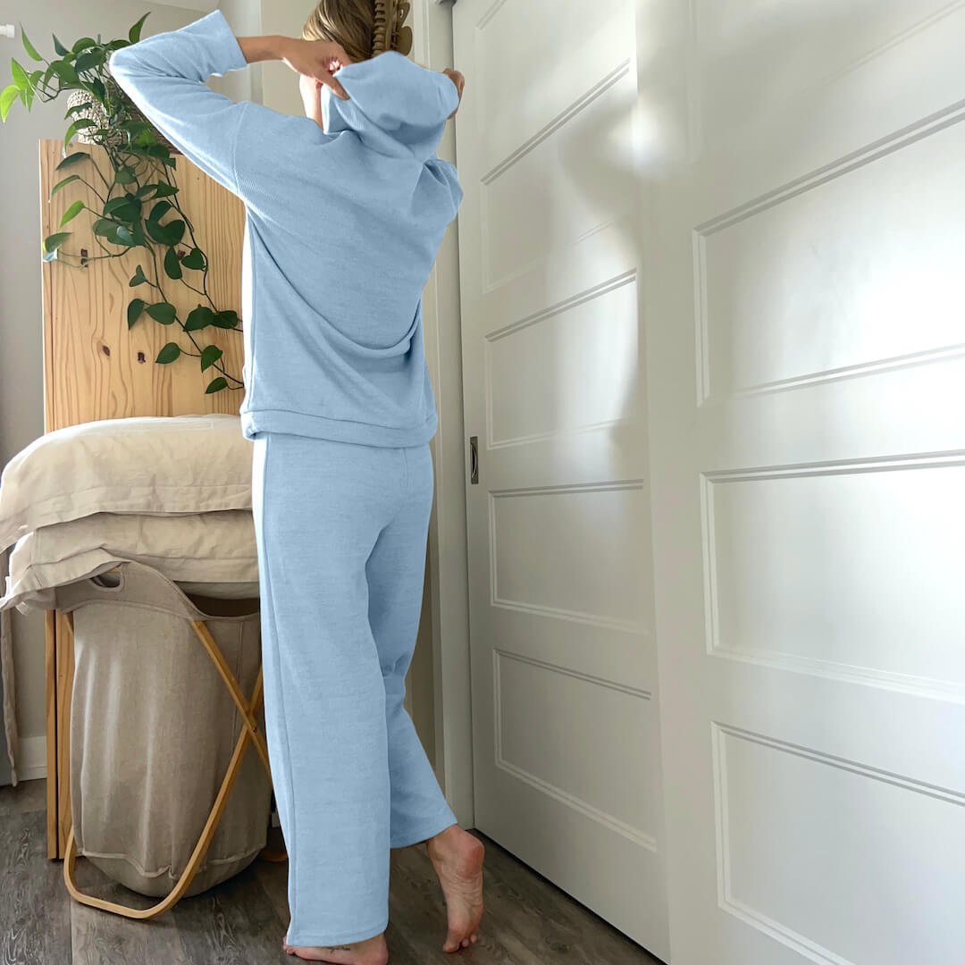 Sweatpak Dames | Tweedelig | Capuchon en Wijde Pijpen-Boutique Moda
