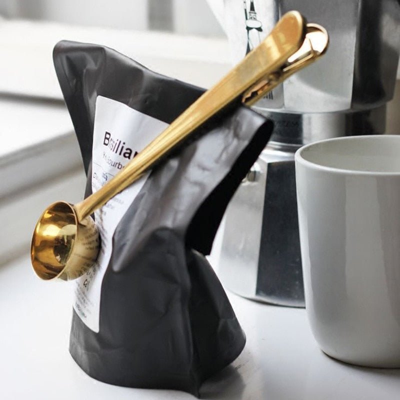 Koffielepel met Clip | Maatschep | Goudkleurig of Rosé-Boutique Moda