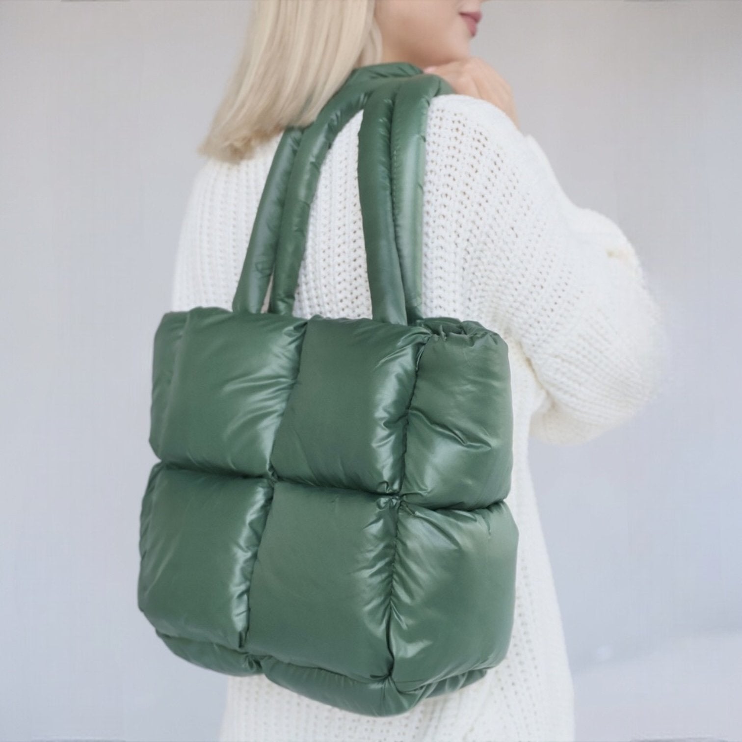 Shopper Dames | Gewatteerde Puffer Tas | Ruime Schoudertas-Boutique Moda