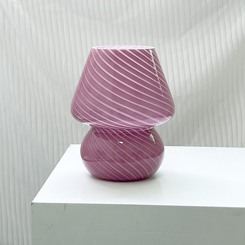 Paddenstoellamp van gedraaid glas 1