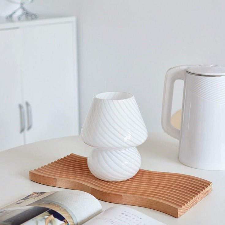 Paddenstoellamp van gedraaid glas 4