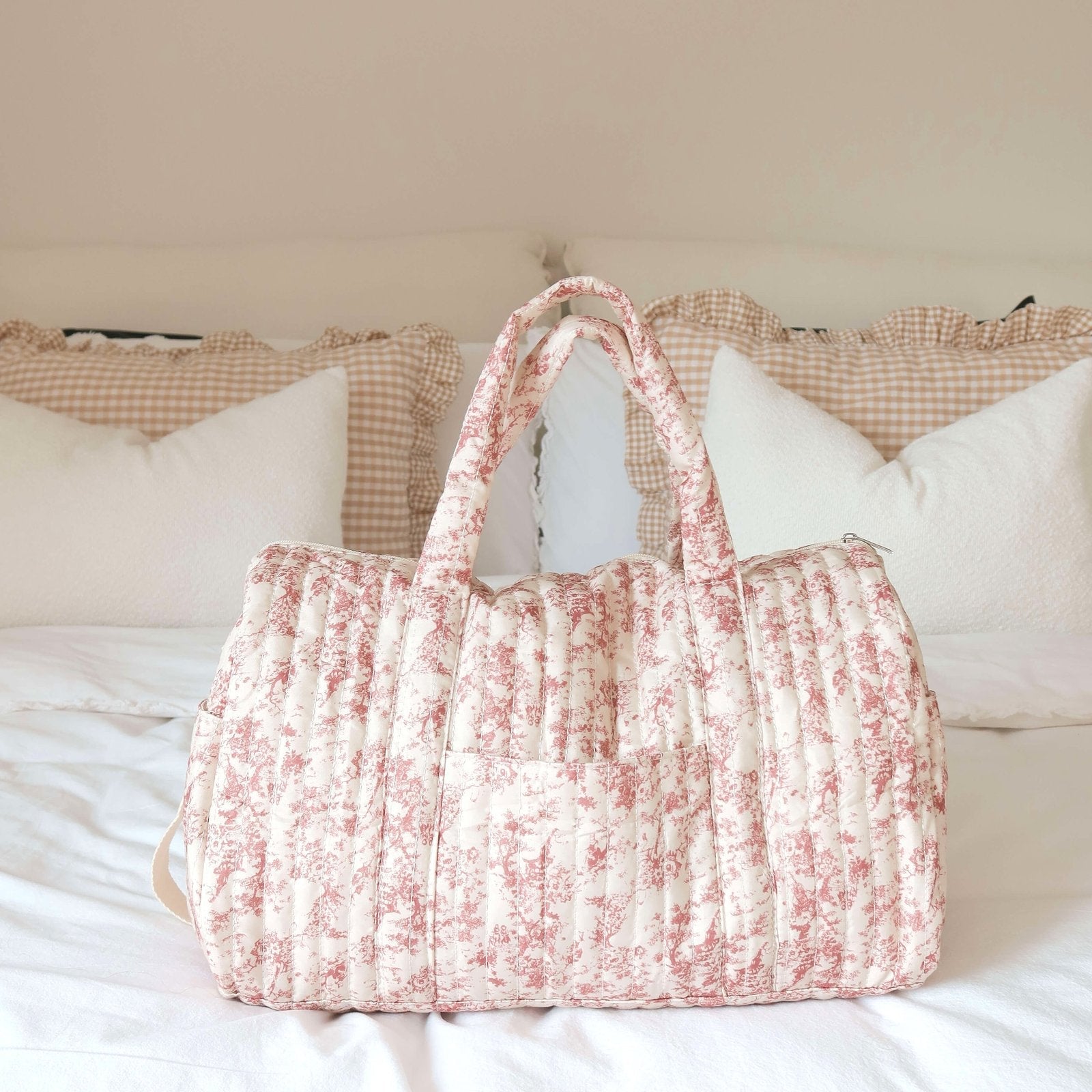 Weekendtas met bloemenprint 1