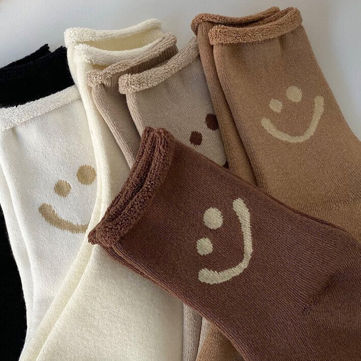 Sokken met geborduurde smiley 3
