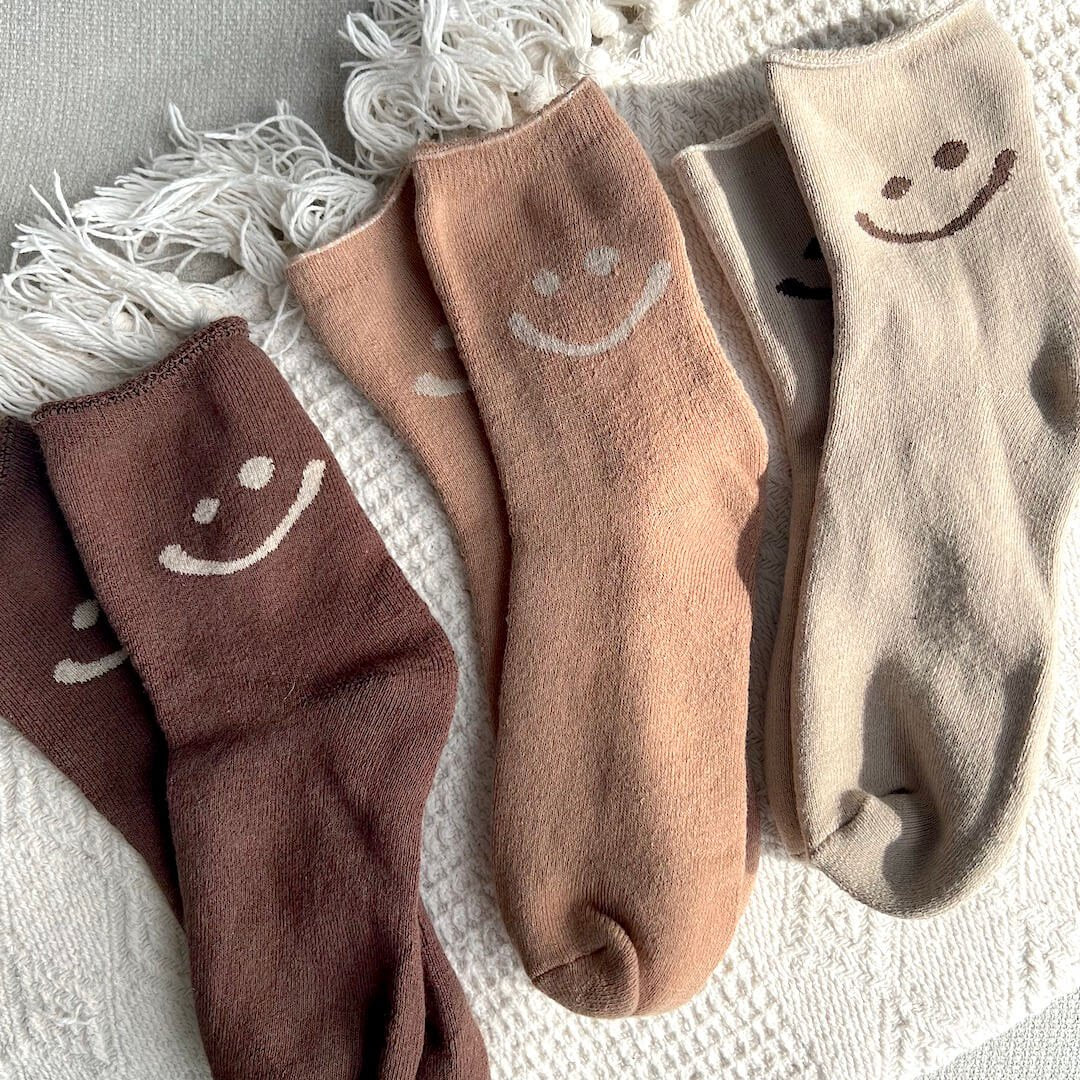 Sokken met geborduurde smiley 6