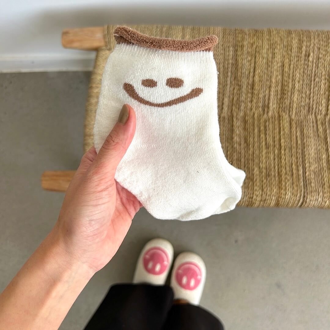 Sokken met geborduurde smiley 8