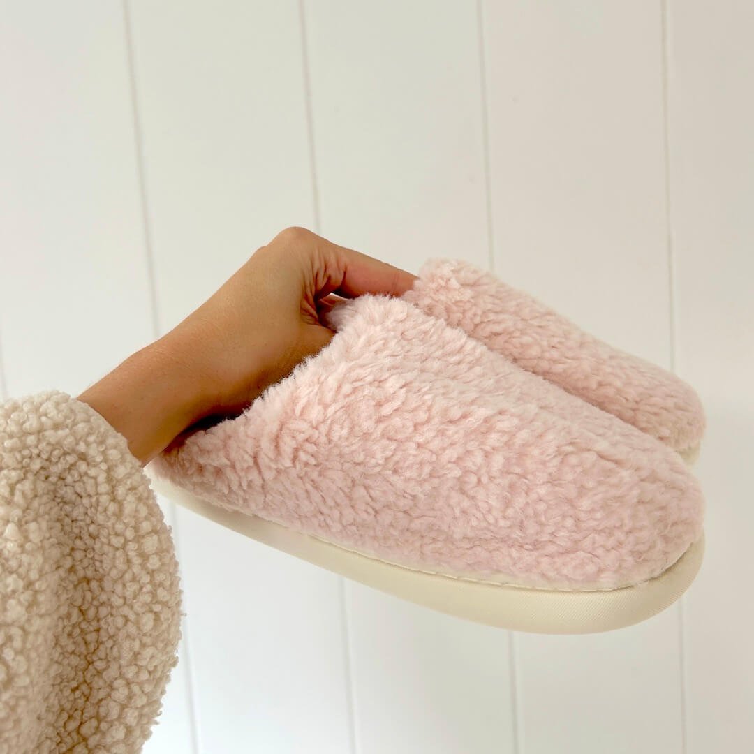 Effen pluche sloffen 8