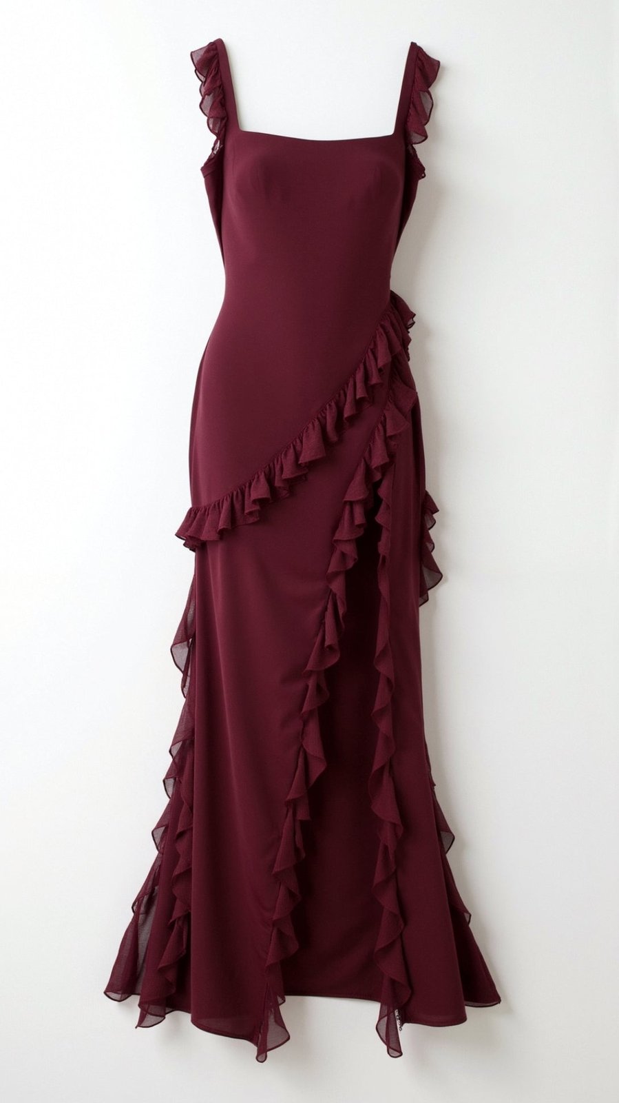 Galajurk | Ruches | Split Voor | Vierkante Hals | Vijf Kleuren-Boutique Moda
