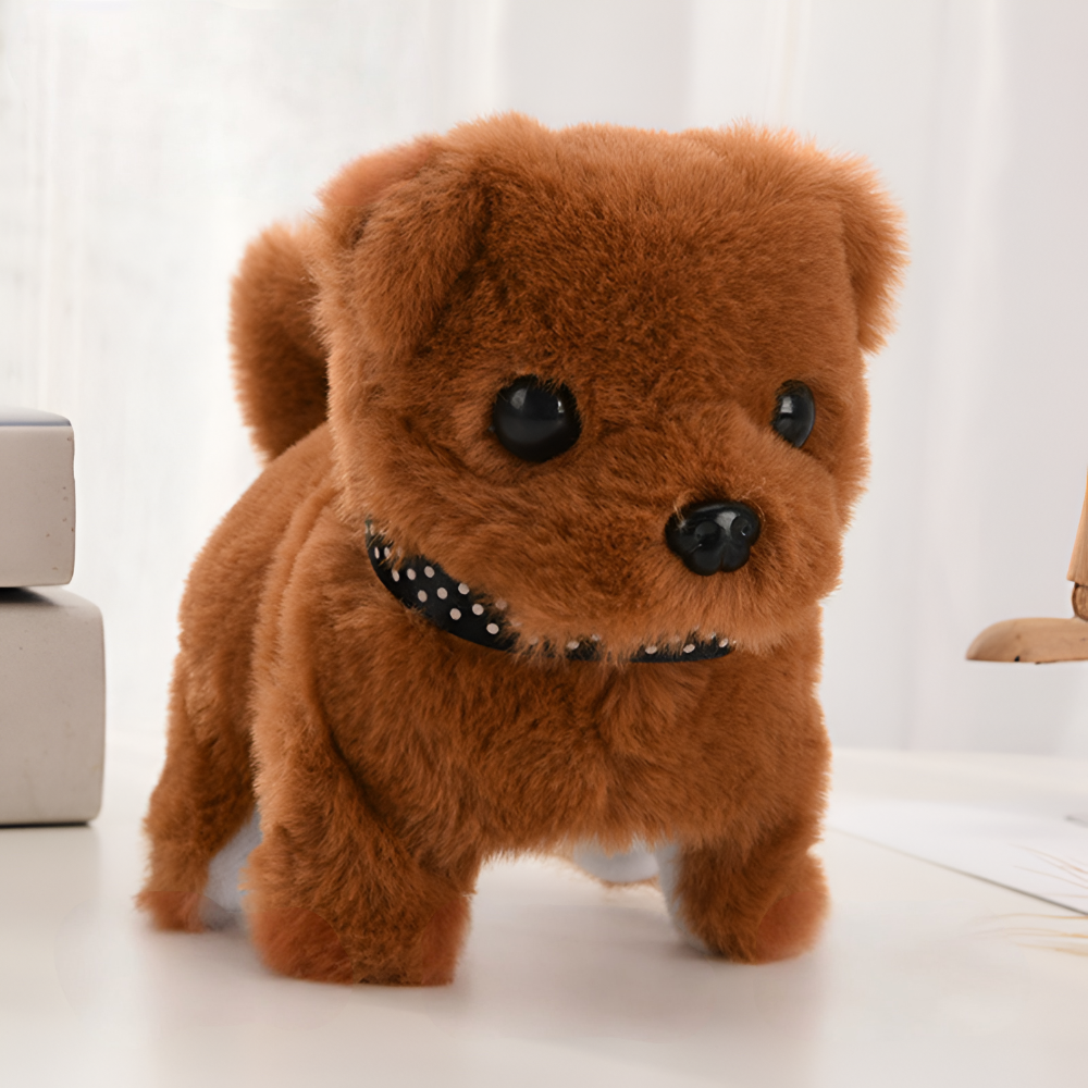 Interactieve robotpuppy | Loopt, blaft en kwispelt | Pluche hond-Boutique Moda