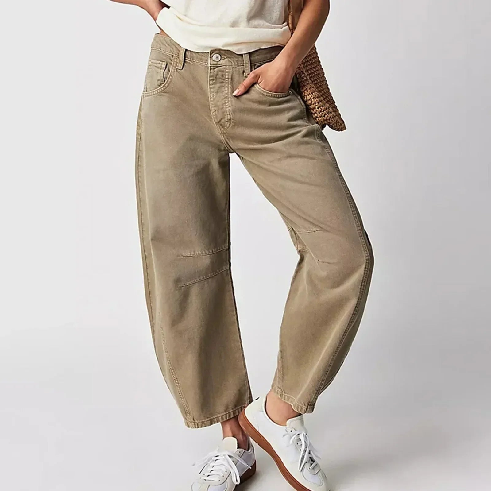 Jeans met rechte pijpen | Losse pasvorm | Vervaagde look | Baggy-jeans | Damesjeans-Boutique Moda