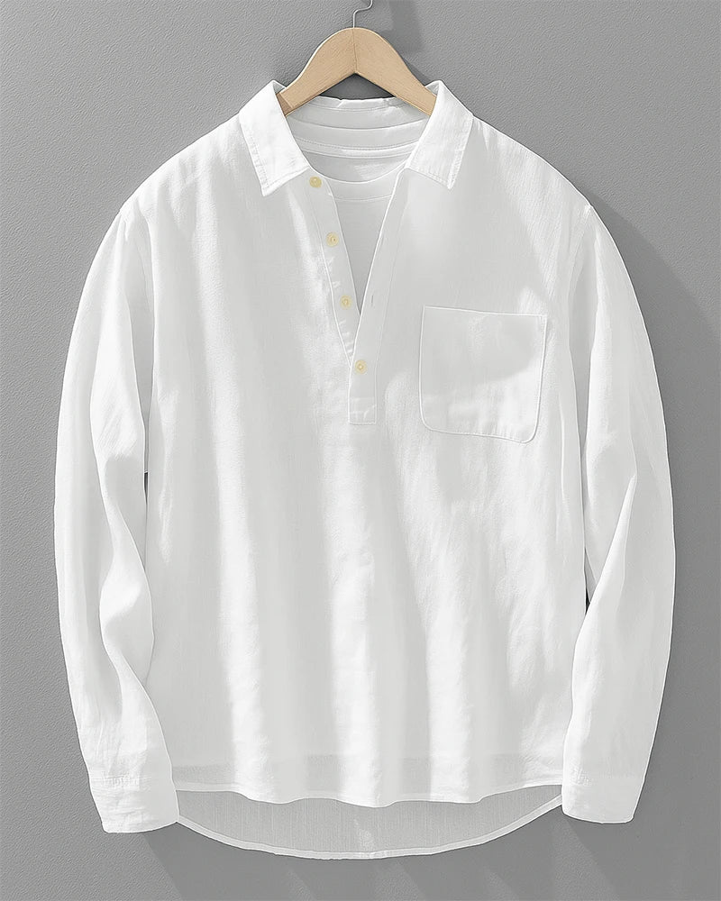 Jeanshemd | Met kraag | Knoopsluiting aan de hals | Hemd met lange mouwen | Herenhemd-Boutique Moda
