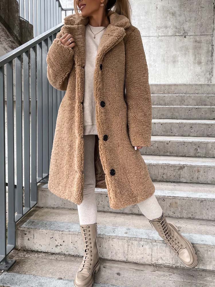 Jennifer Teddy Coat | Warme lange teddy jas is de top trend in 2025-Boutique Moda