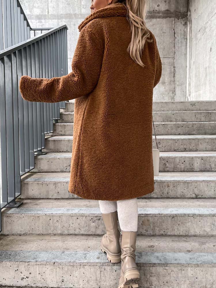 Jennifer Teddy Coat | Warme lange teddy jas is de top trend in 2025-Boutique Moda