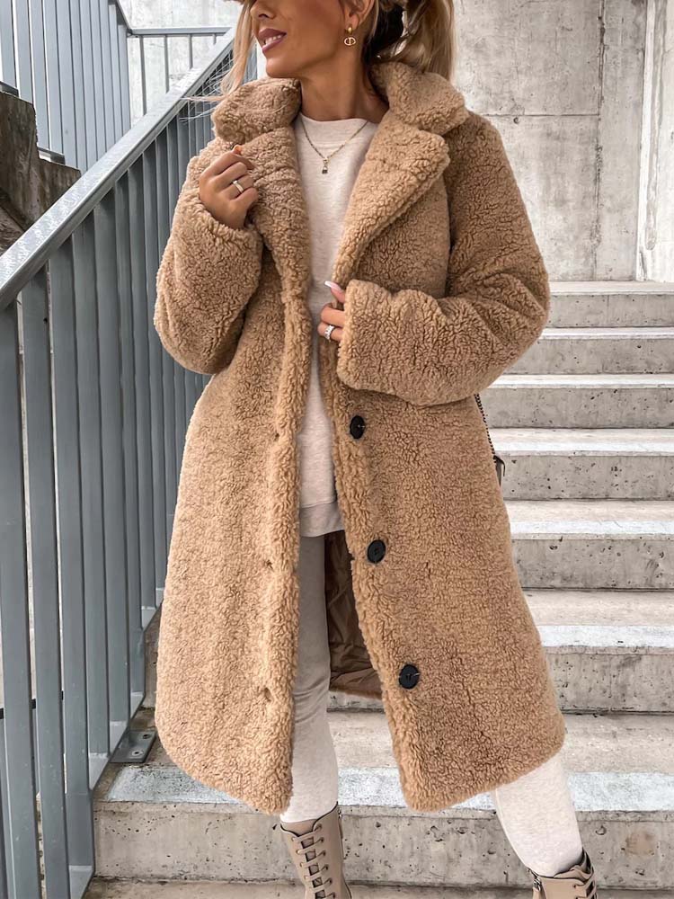 Jennifer Teddy Coat | Warme lange teddy jas is de top trend in 2025-Boutique Moda