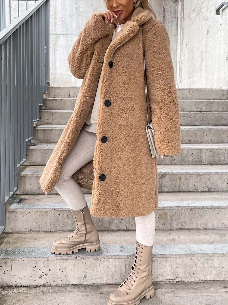 Jennifer Teddy Coat | Warme lange teddy jas is de top trend in 2025-Boutique Moda