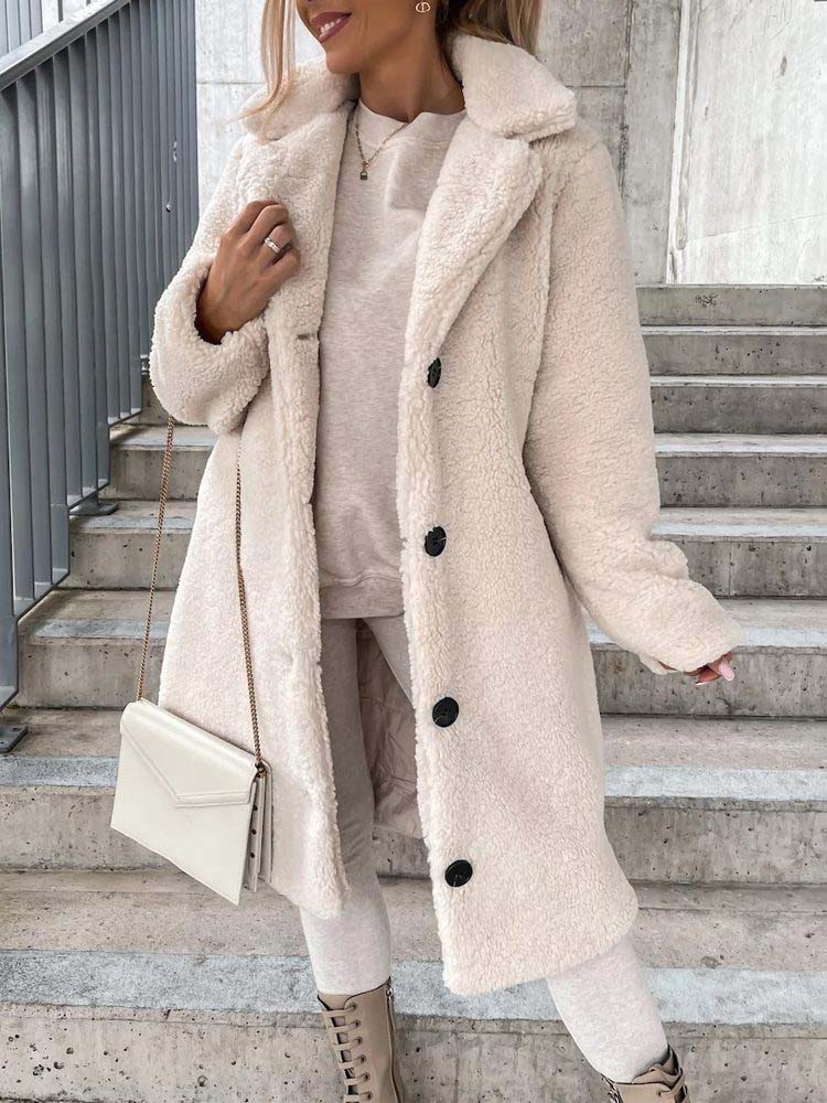 Jennifer Teddy Coat | Warme lange teddy jas is de top trend in 2025-Boutique Moda