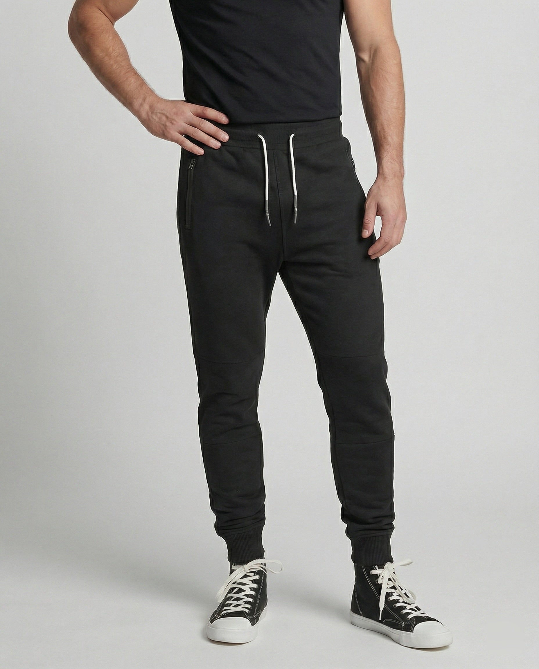 Joggingbroek – Trekkoord – Zakken met rits – Slim-fit joggingbroek – Joggingbroek voor heren-Boutique Moda