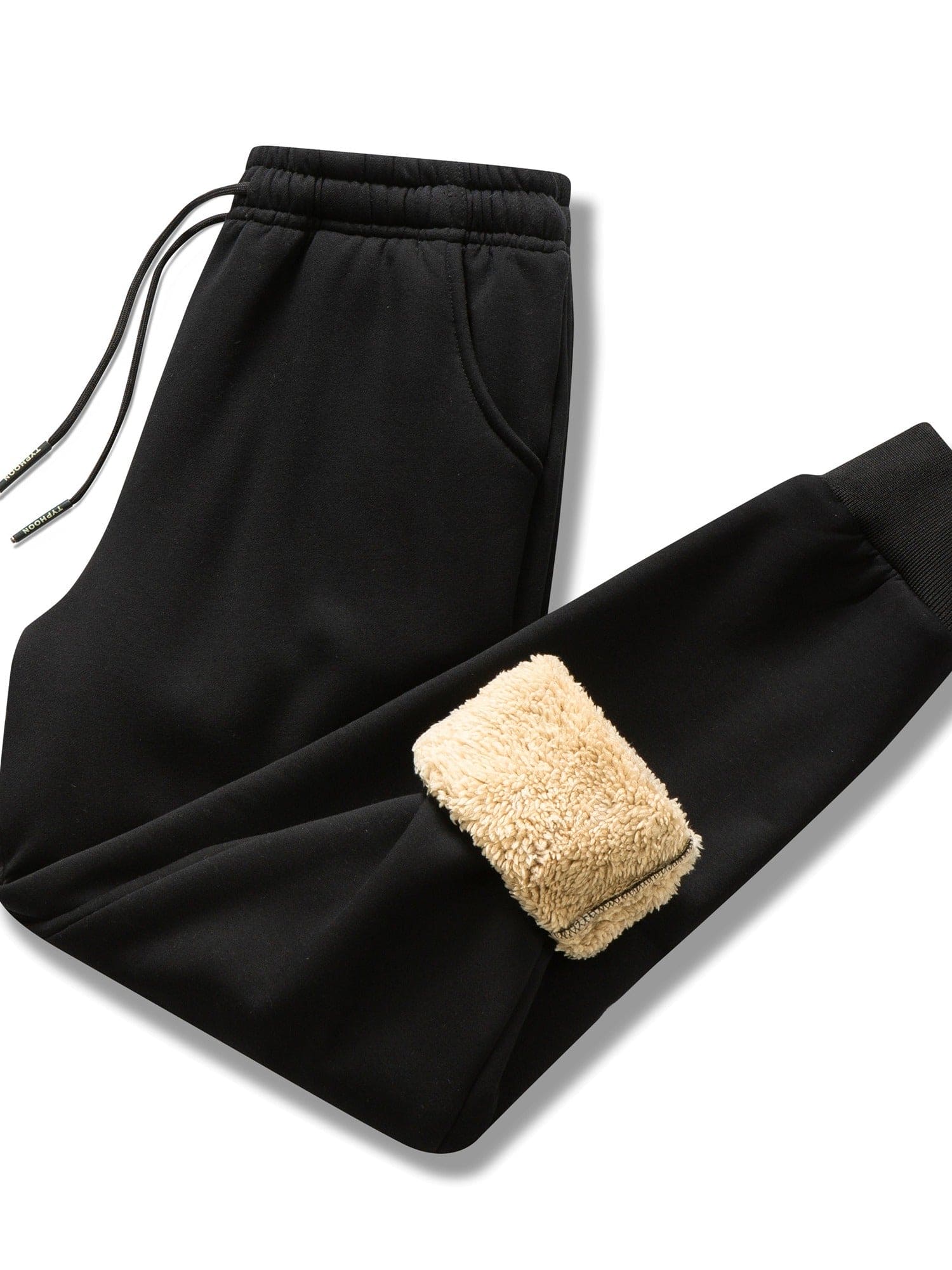 Joggingbroek met fleecevoering - Warm - Zwart - Wintersweaters - Joggingbroeken voor heren-Boutique Moda