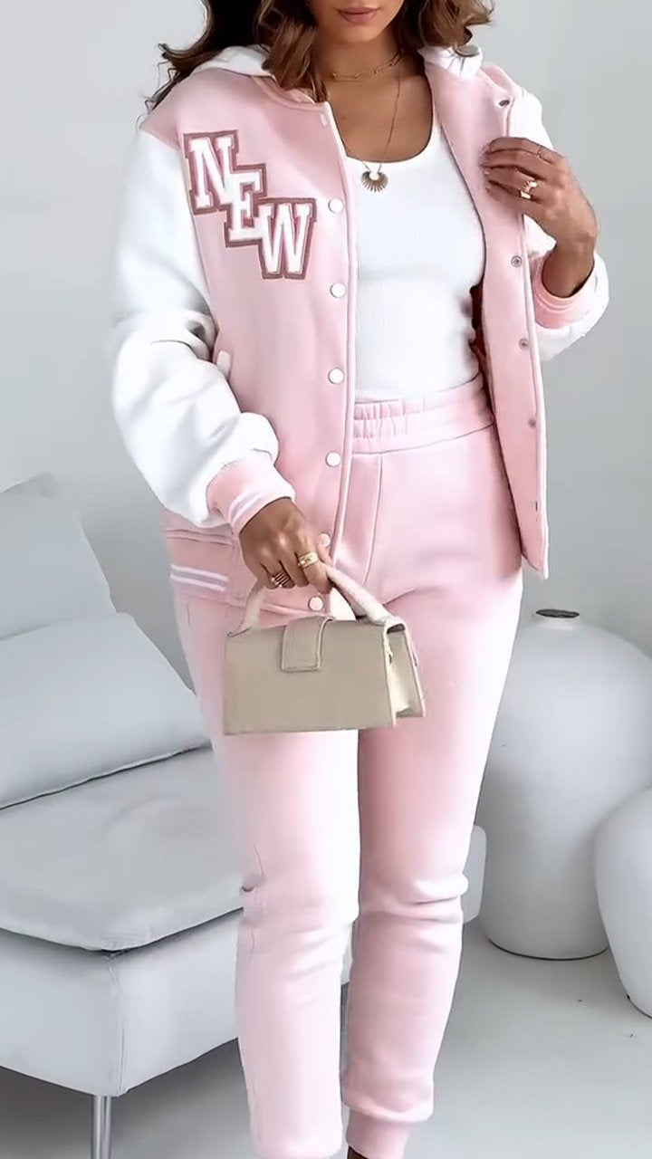 Joggingpak Dames | Tweedelige College Set | Bomberjack en Joggingbroek-Boutique Moda