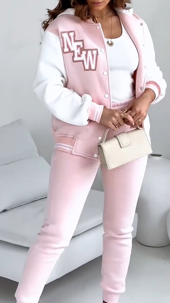 Joggingpak Dames | Tweedelige College Set | Bomberjack en Joggingbroek-Boutique Moda