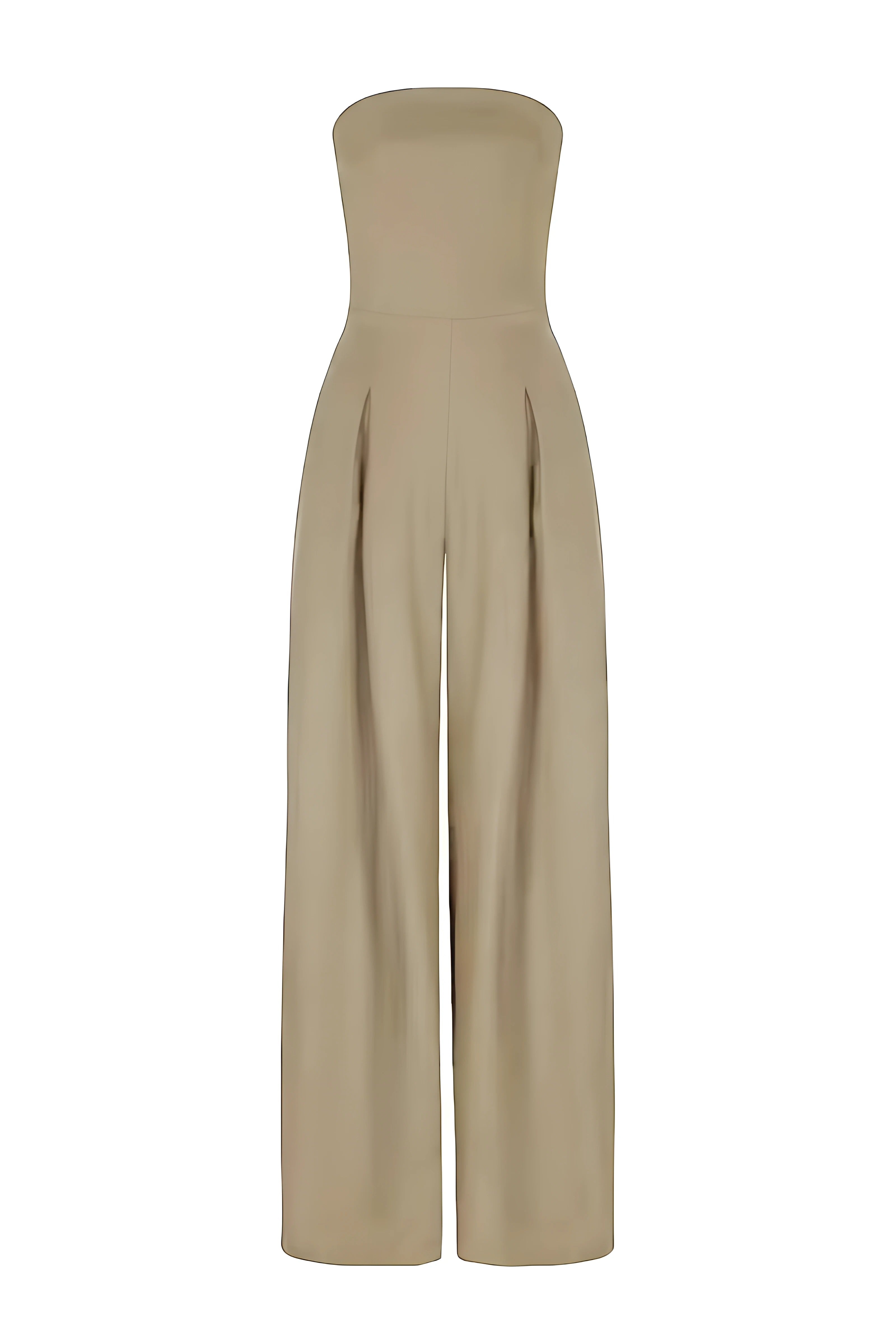 Jumpsuit met brede benen - Mouwloos - Geplooid - Strapless Jumpsuit - Elegant Jumpsuit-Boutique Moda