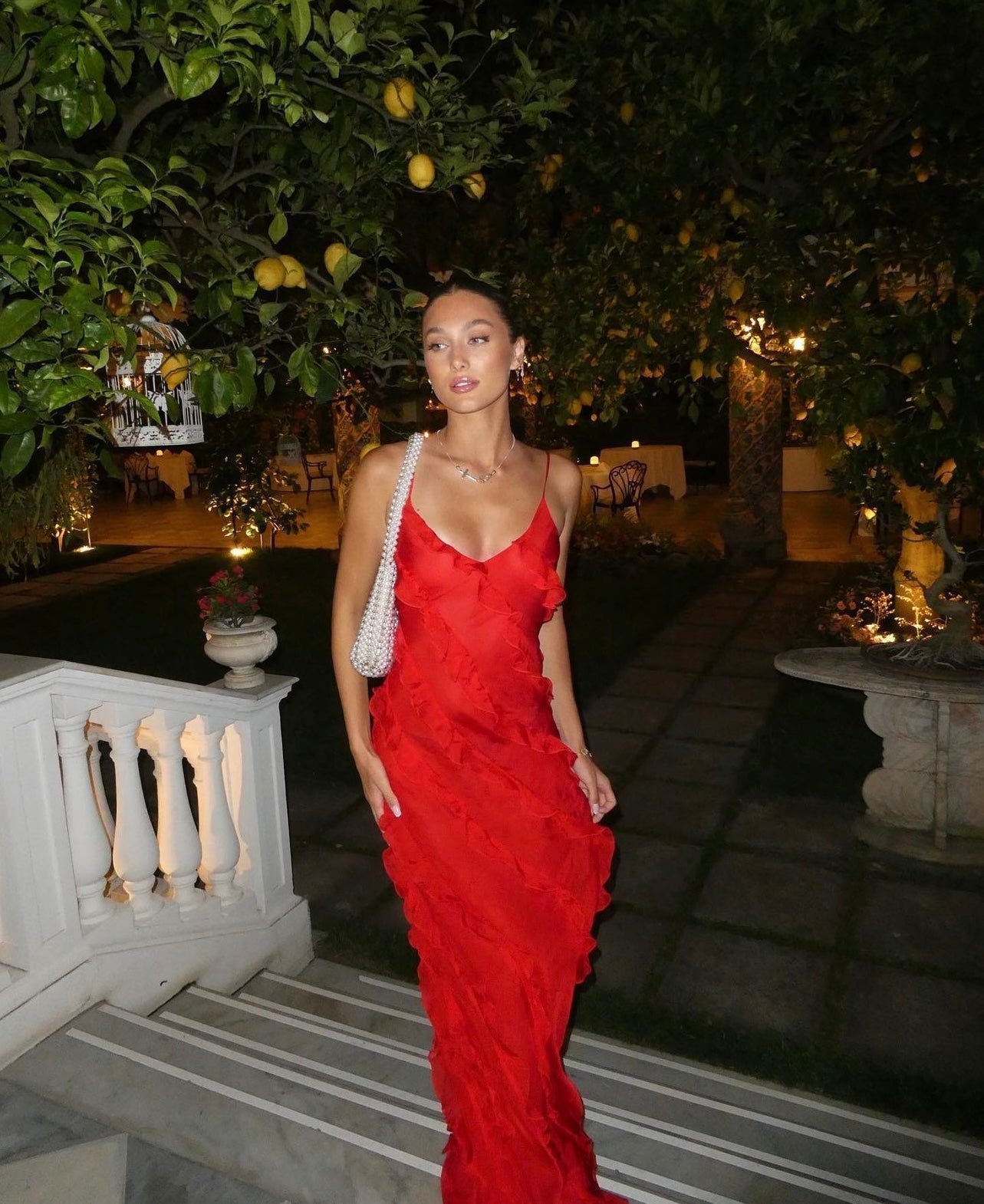 Jurk met ruches - Elegant - Mouwloos - Nauwsluitende jurk - Maxi-jurk-Boutique Moda