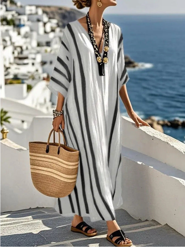Kaftanjurk | Dames Maxi Zomerjurk | Losse Pasvorm-Boutique Moda