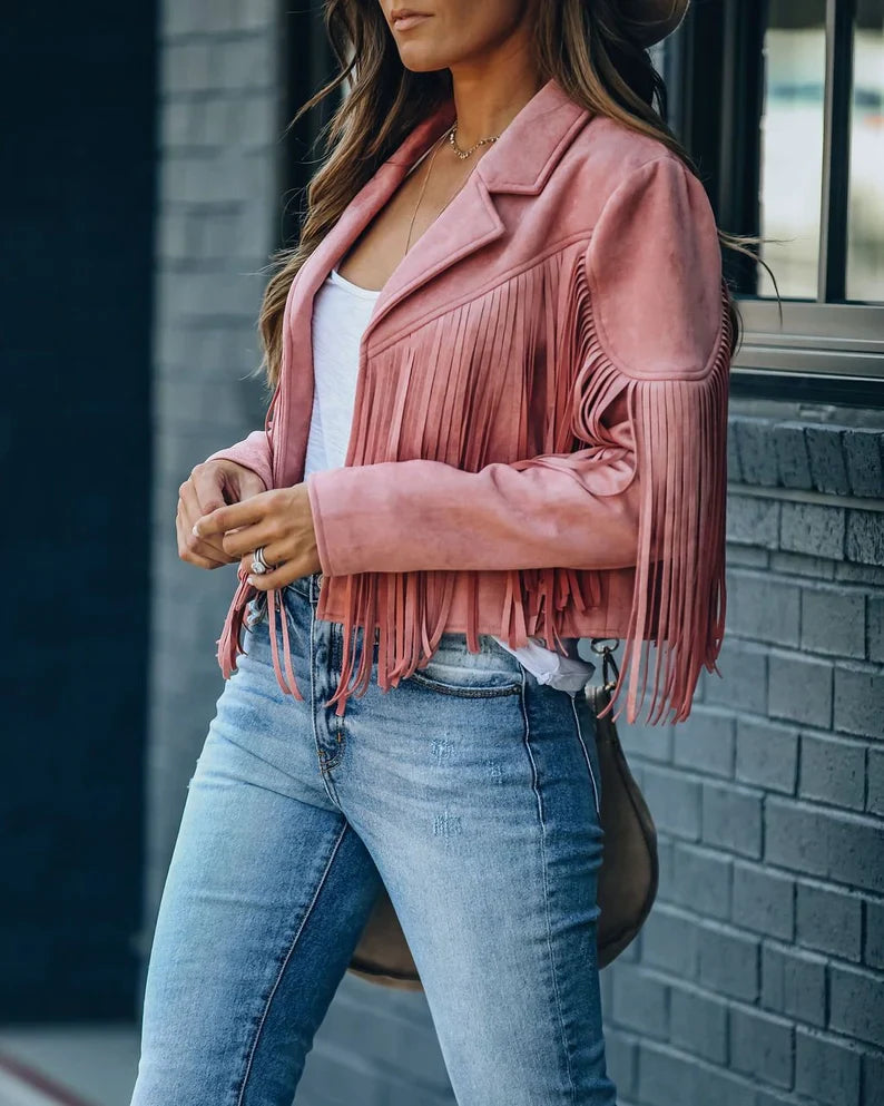 Kelly Tassel Jacket | Geef je outfit wat extra's met dit trendy kwastenjasje.-Boutique Moda