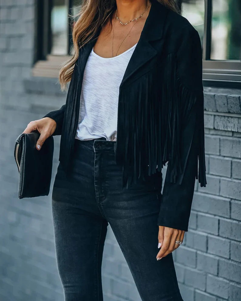 Kelly Tassel Jacket | Geef je outfit wat extra's met dit trendy kwastenjasje.-Boutique Moda