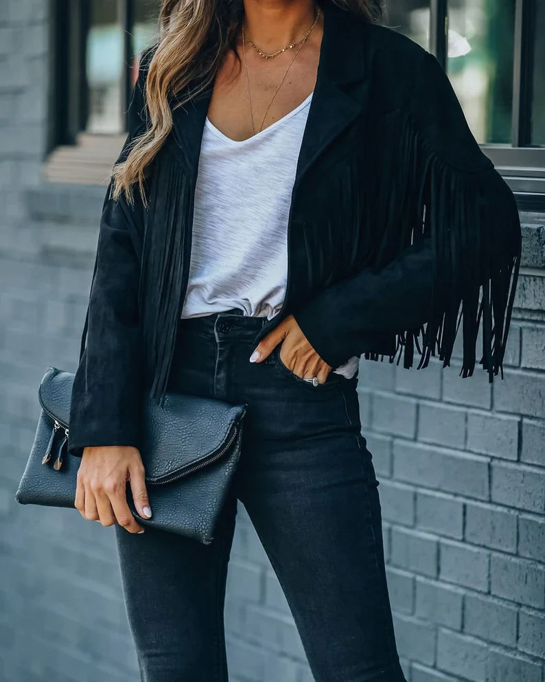 Kelly Tassel Jacket | Geef je outfit wat extra's met dit trendy kwastenjasje.-Boutique Moda