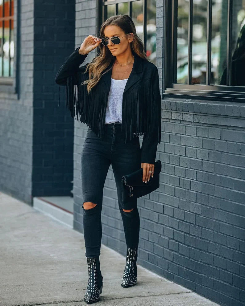 Kelly Tassel Jacket | Geef je outfit wat extra's met dit trendy kwastenjasje.-Boutique Moda