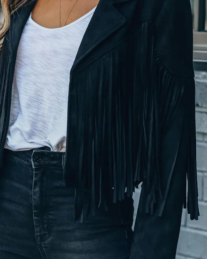 Kelly Tassel Jacket | Geef je outfit wat extra's met dit trendy kwastenjasje.-Boutique Moda