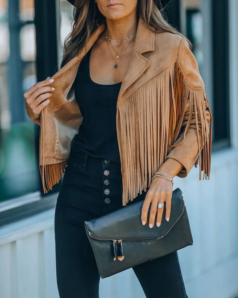 Kelly Tassel Jacket | Geef je outfit wat extra's met dit trendy kwastenjasje.-Boutique Moda