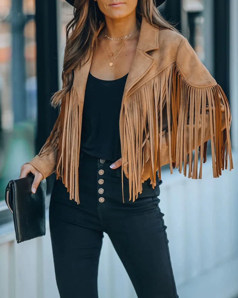 Kelly Tassel Jacket | Geef je outfit wat extra's met dit trendy kwastenjasje.-Boutique Moda