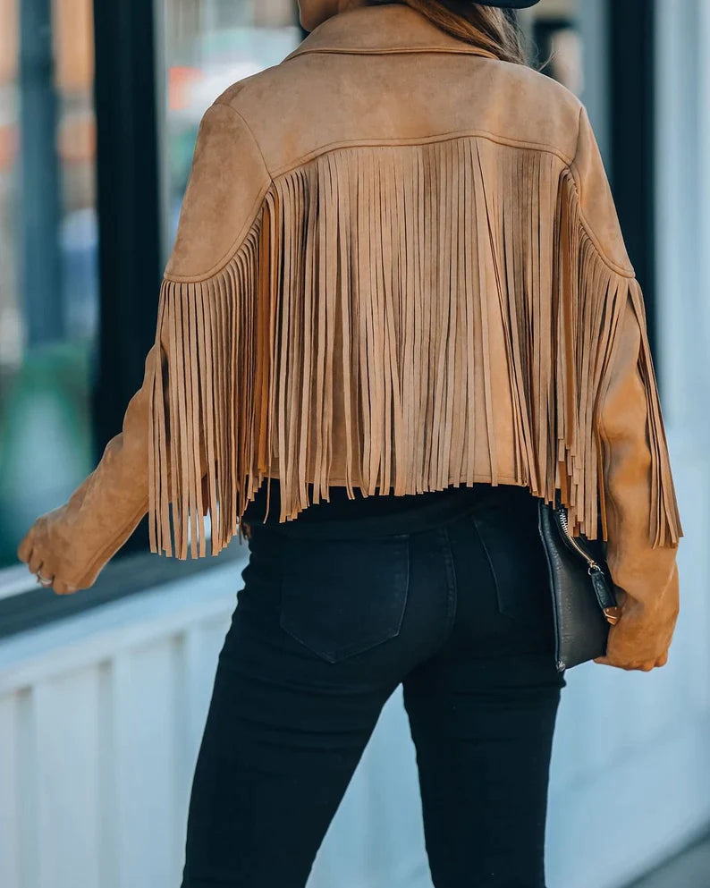 Kelly Tassel Jacket | Geef je outfit wat extra's met dit trendy kwastenjasje.-Boutique Moda