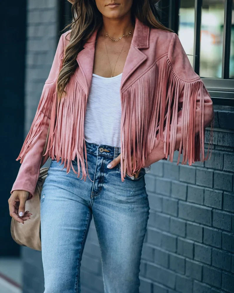 Kelly Tassel Jacket | Geef je outfit wat extra's met dit trendy kwastenjasje.-Boutique Moda