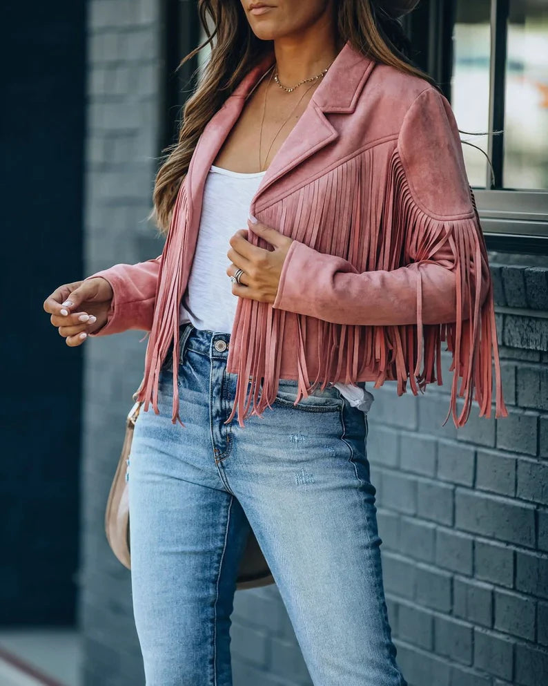 Kelly Tassel Jacket | Geef je outfit wat extra's met dit trendy kwastenjasje.-Boutique Moda